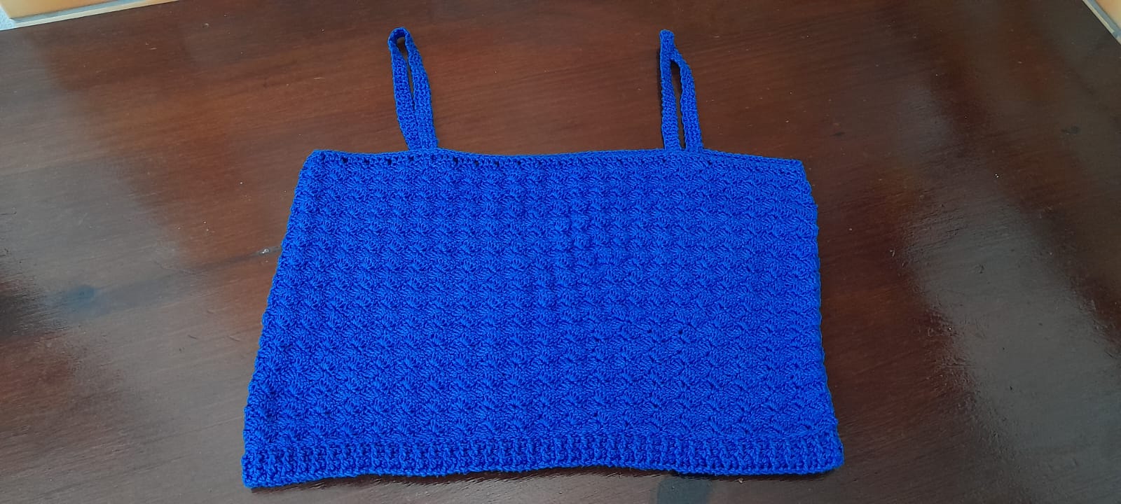 Blusa cropped, cor azul royal